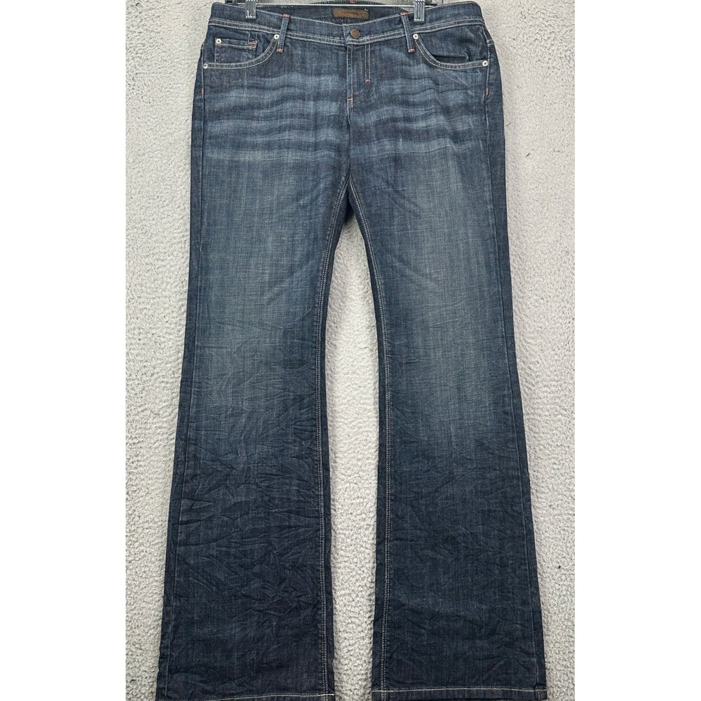 NEW James Jeans Dry Aged Denim Womens 32 Jeans Bootcut Leg Blue Stretch 5-Pocket